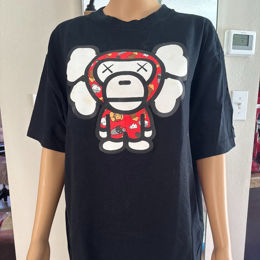 KAWS x BAPE Baby Milo T-Shirt A Bathing Ape Unisex Size XL
